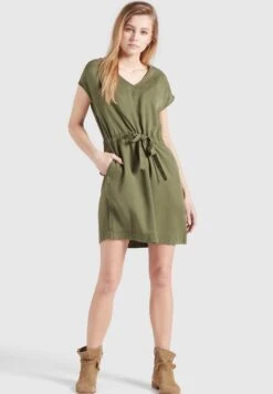 Khujo Anneli - Vestido Vaquero - Khaki Gewaschen